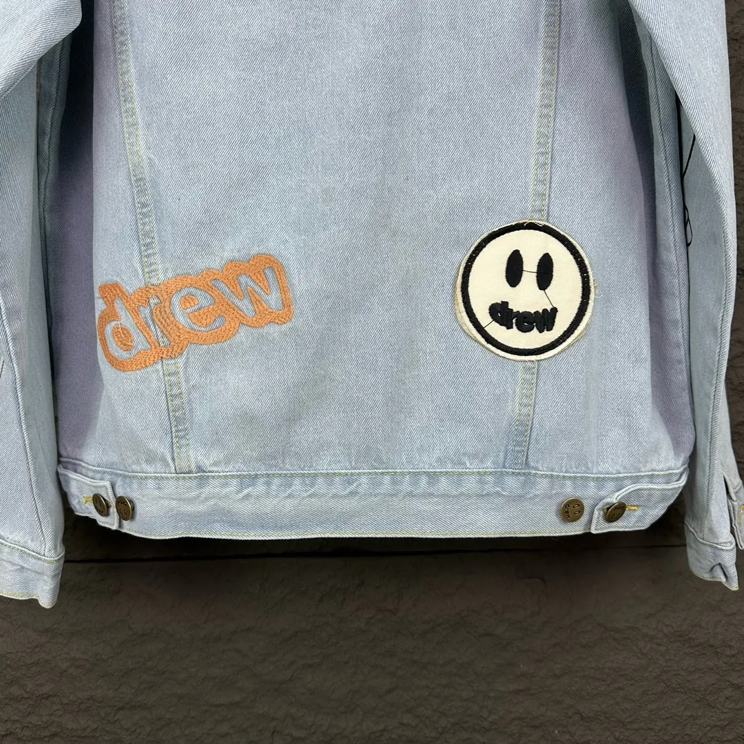 Drew 2024New Arrival ， Same Style ， 、Premium logo， 、 ！ Versatile ！！ Same Style 👫 ：Light Blue Size：S XL